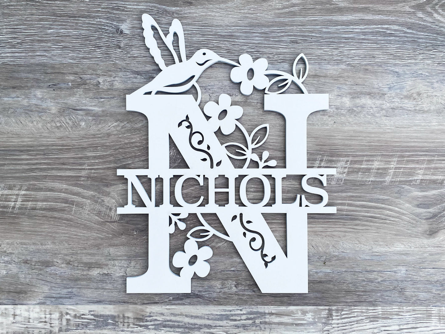 Hummingbird Monogram Sign