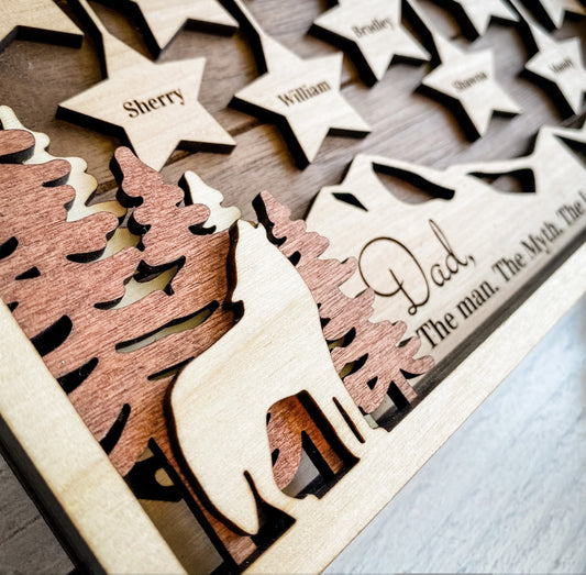 Hanging Stars Family Frame