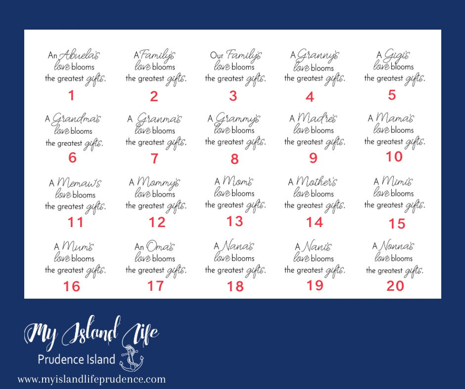 Flower Pot Family Sign