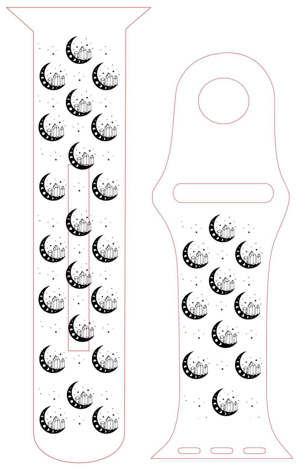 Moon with Crystals Watch Band