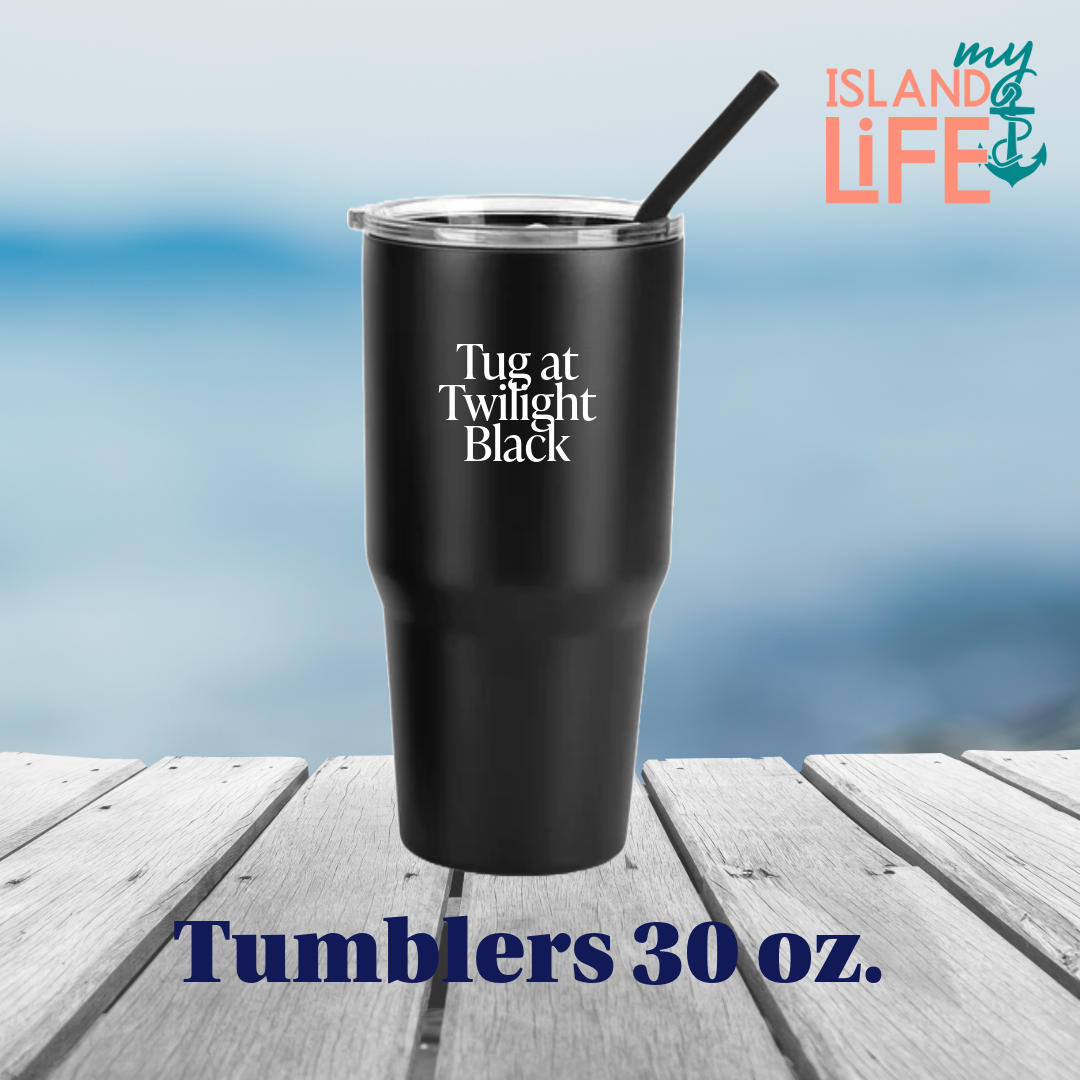30 oz tumbler black my island life