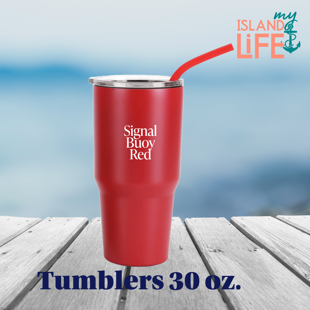 30 oz tumbler red my island life