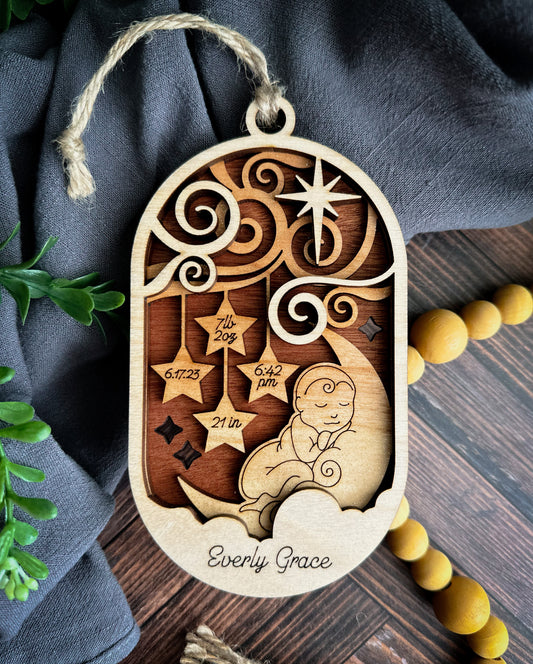 Baby Stats Ornament & Sign