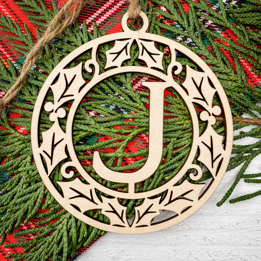Holly Monogram Ornament