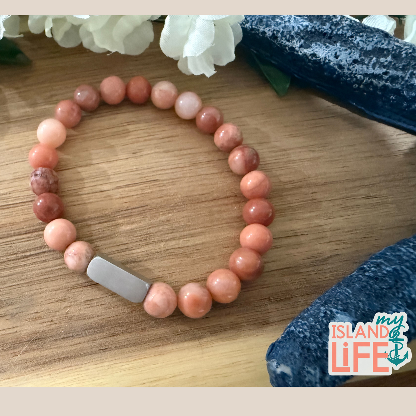 Driftwood Bar Bracelet | Personalized Natural Stone Bracelet