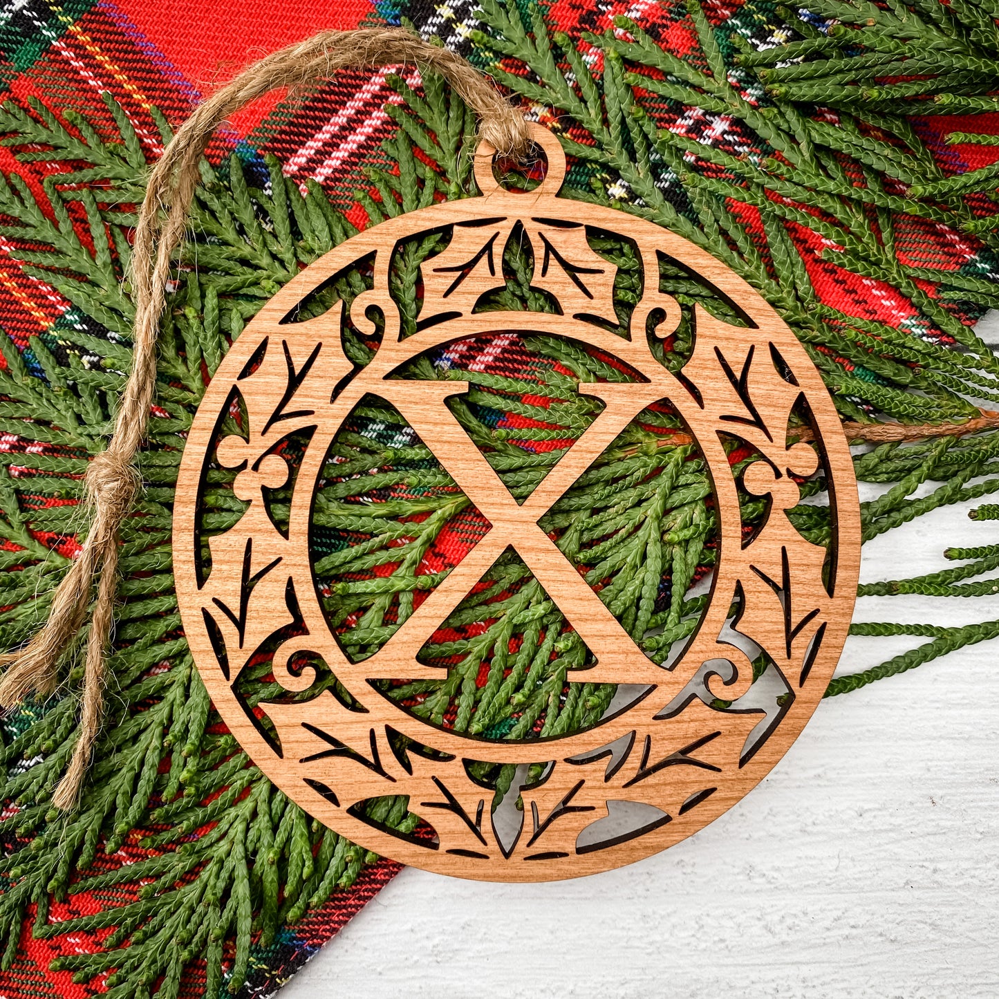 Holly Monogram Ornament