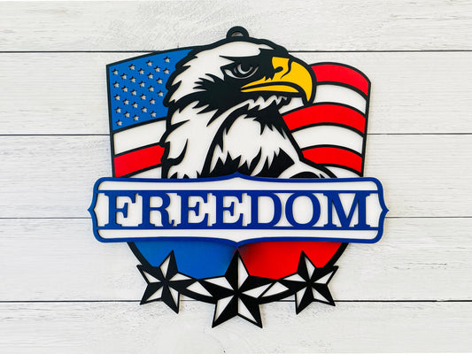 Eagle with Flag Sign