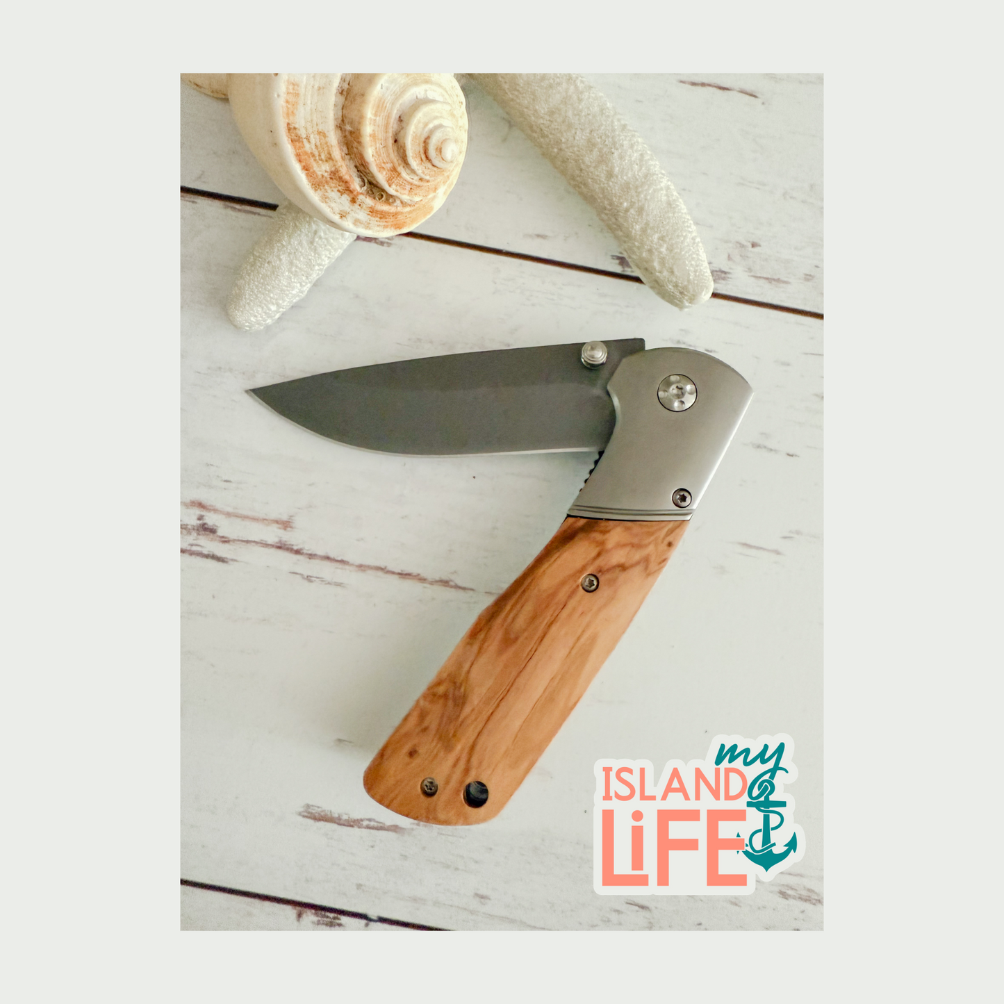 Engraved Pocket Knife – Wood Handle & Stainless Steel Blade