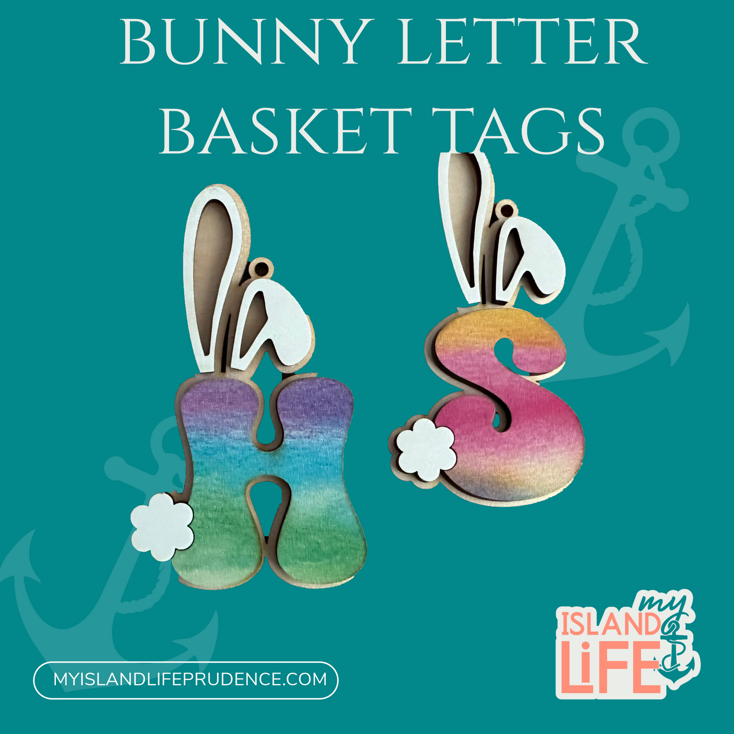 Bunny Letter Basket Tags