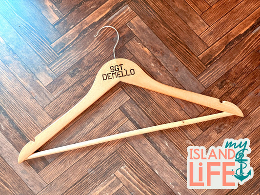 Custom Engraved Wooden Hanger