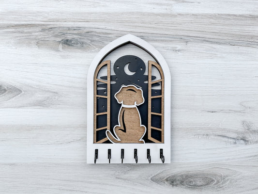 Dog in Window Arch Key Holders
