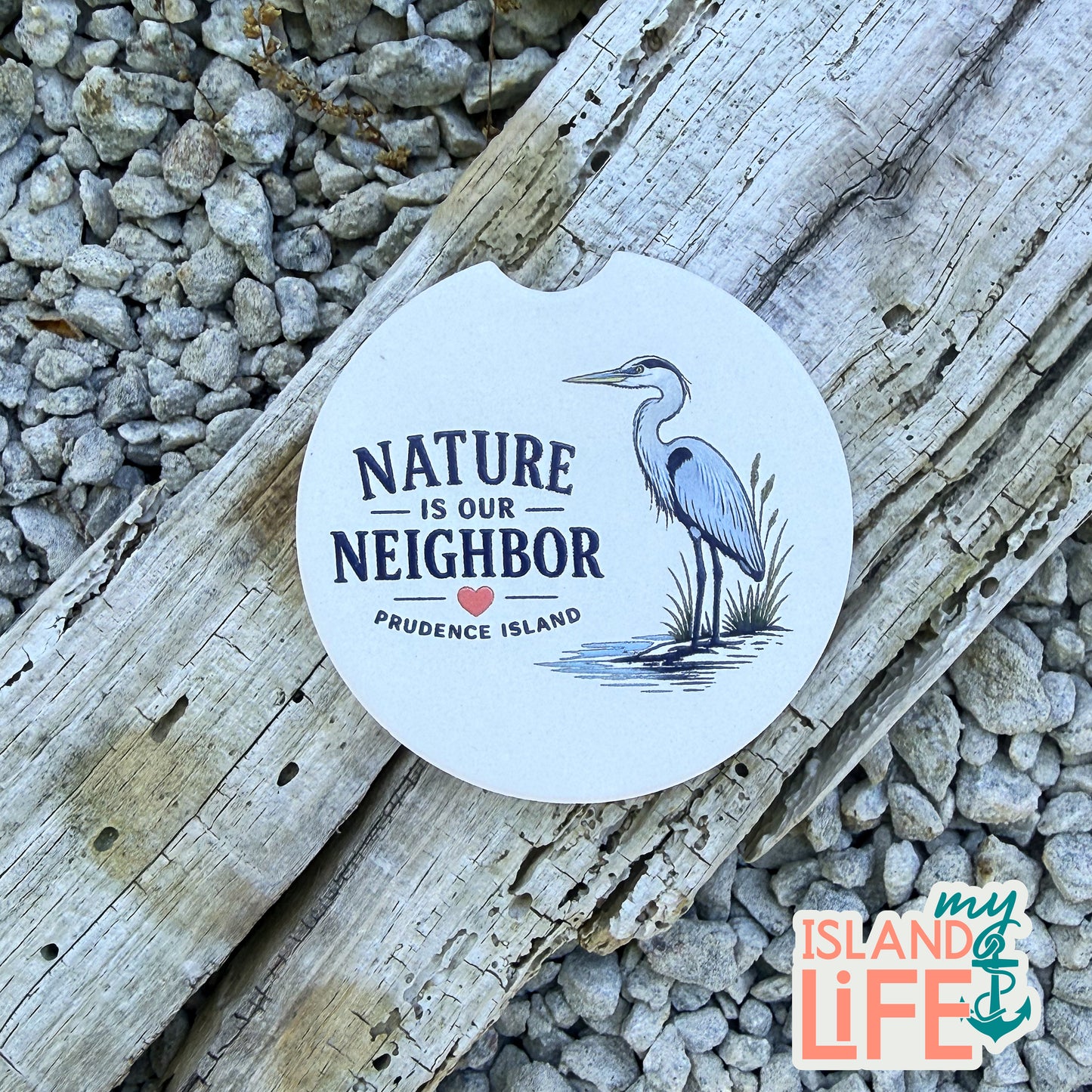 Car coaster with nature-themed design Prudence Island