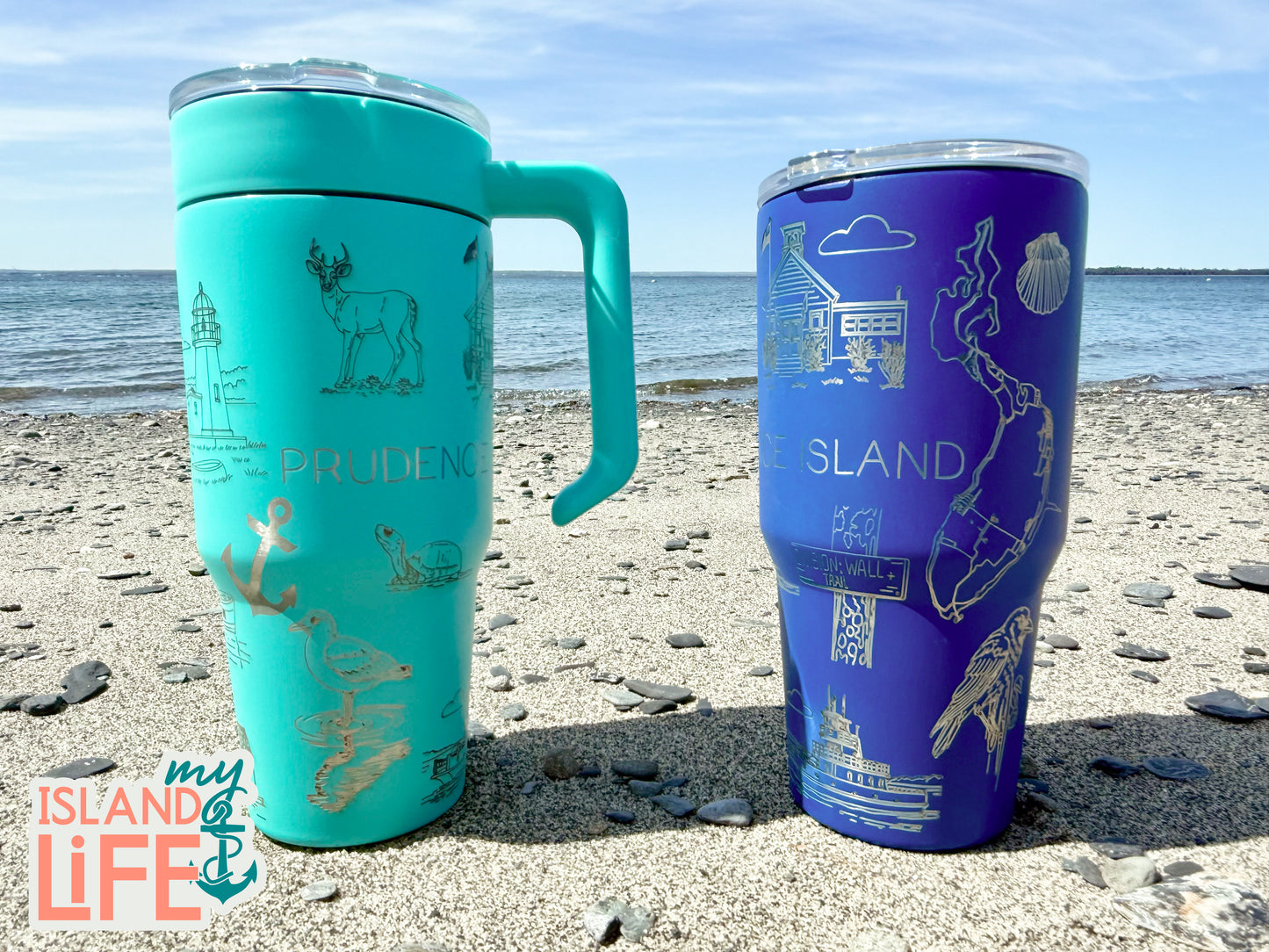Prudence Icon Tumbler in blue and teal