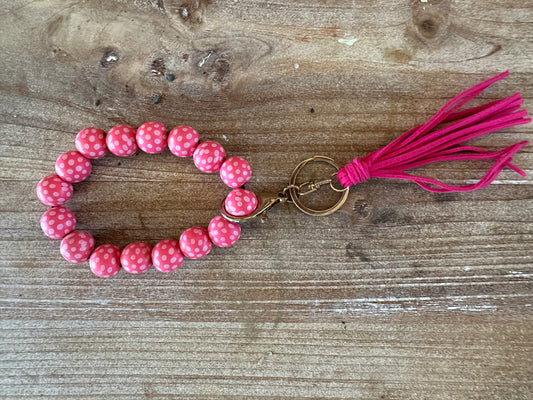 Pink Polka-Dot Wristlet