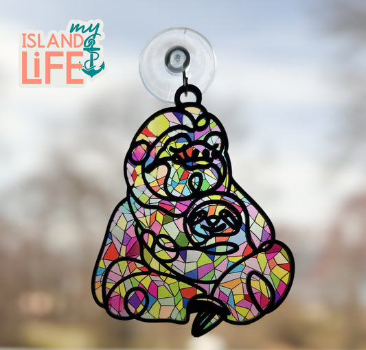 Sloth Mom and Baby Suncatcher