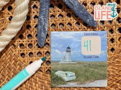 Prudence Island Countdown Tile – Days Until Island Time (Reusable Dry Erase)