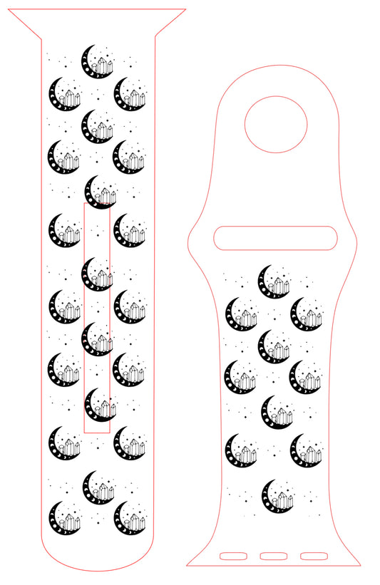 Moon with Crystals Watch Band