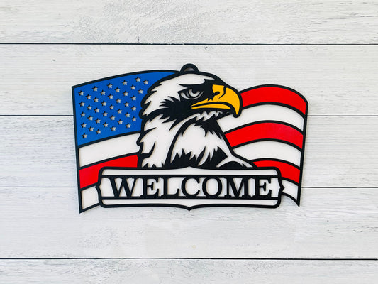 Eagle with Flag Sign