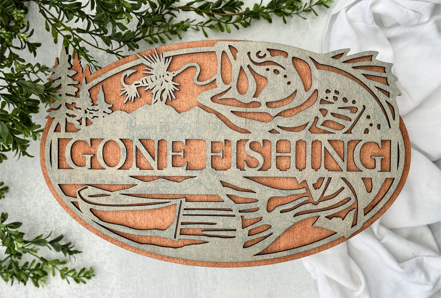 Fish Split Oval Sign