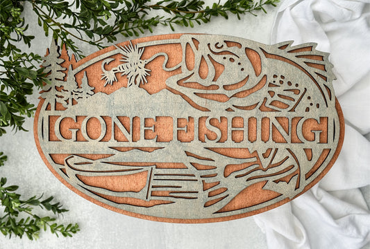 Fish Split Oval Sign