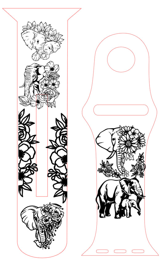 Elephant Floral Watch Band