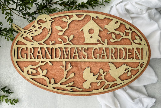 Garden Split Oval Sign