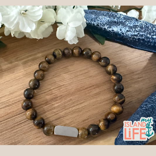 Driftwood Bar Bracelet | Personalized Natural Stone Bracelet