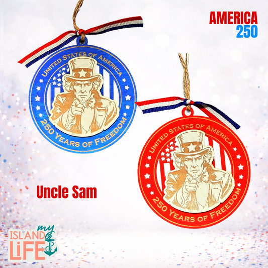 America 250 Wooden Ornament – Uncle Sam