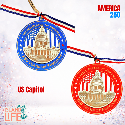 America 250 Wooden Ornament – The Capitol