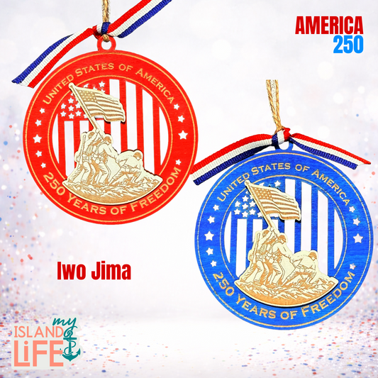 America 250 Wooden Ornament – Iwo Jima