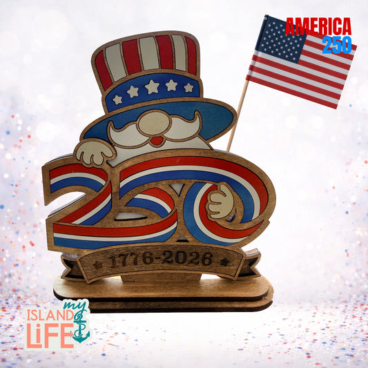 American 250 Patriotic Gnome Stand