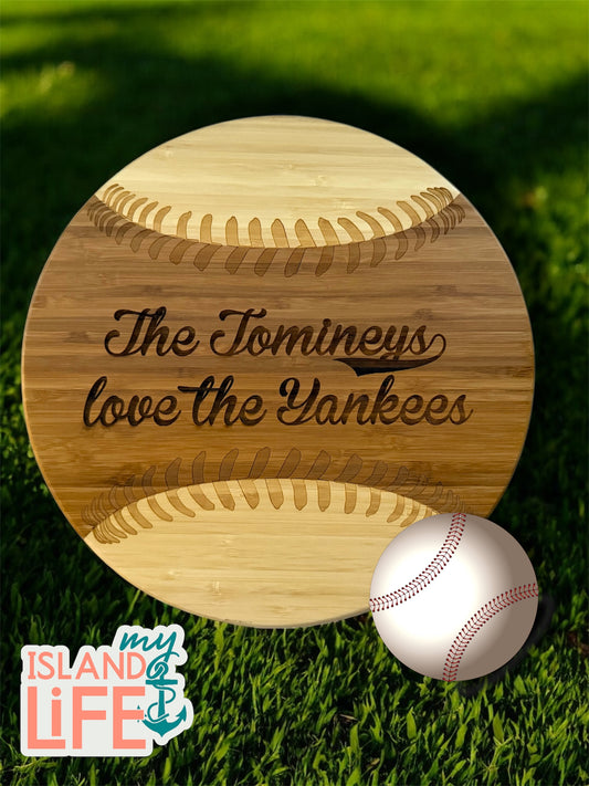 Baseball Cheese Board – Personalized Bamboo Serving Board