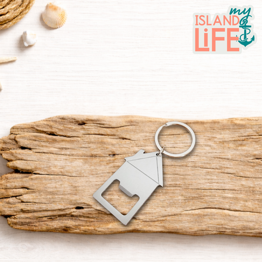 House Bottle Opener Keychain – Personalized Laser Engraved Realtor Gift