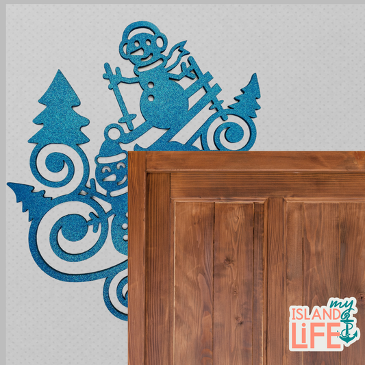 Skiing Snowmen Trim Corner