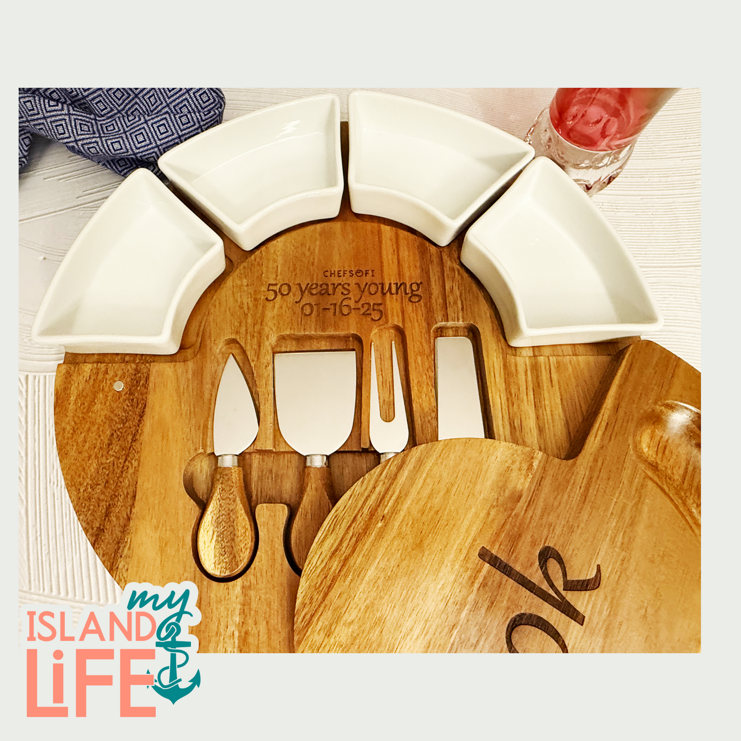 Charcuterie Cheese Board and Platter Set Personalized