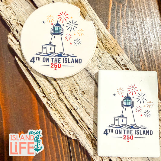 4th on the Island | Ceramic Car Coaster – America 250