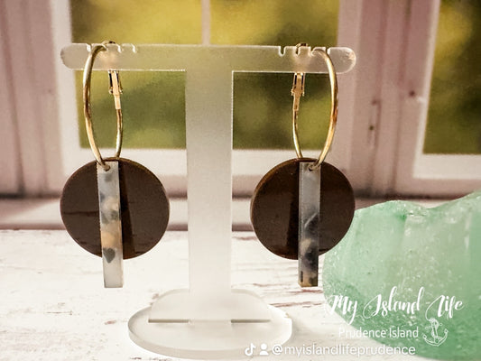 Modern Earrings Black/Marble