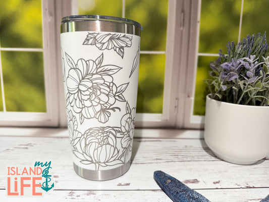 Peony Tumbler Wrap - 20oz Full Wrap Design