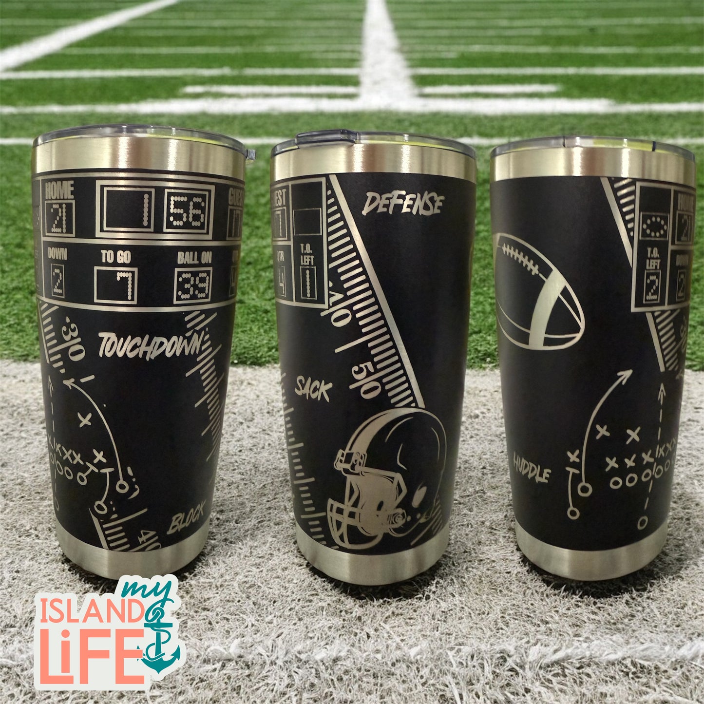 Football Playbook Tumbler Wrap - 20oz Full Wrap Design