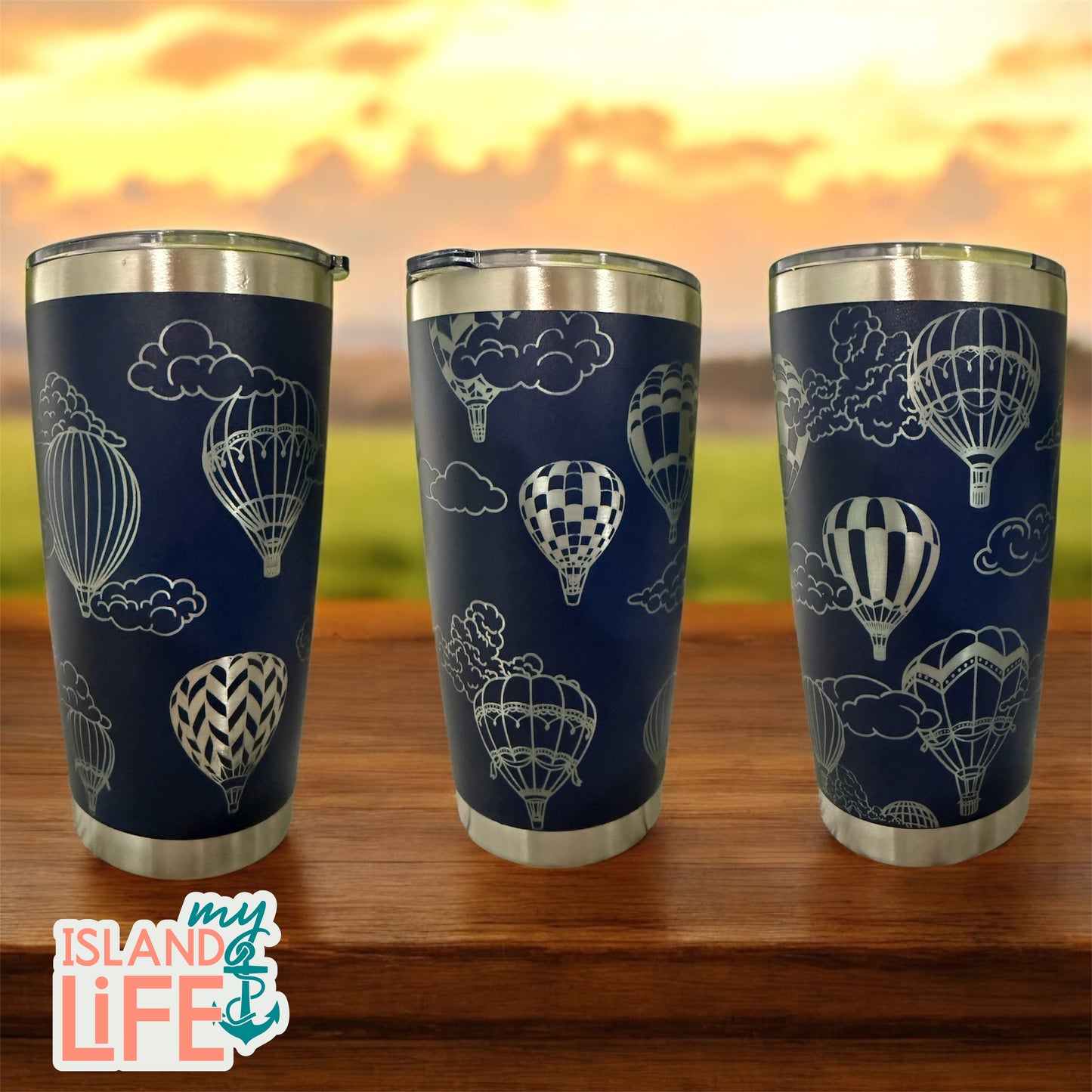 Hot Air Balloon Tumbler Wrap - 20oz Full Wrap Design