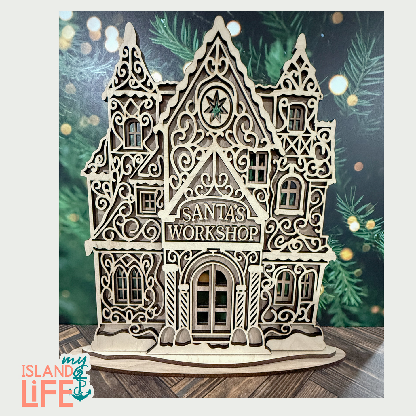 Rustic Gingerbread Santa Workshop