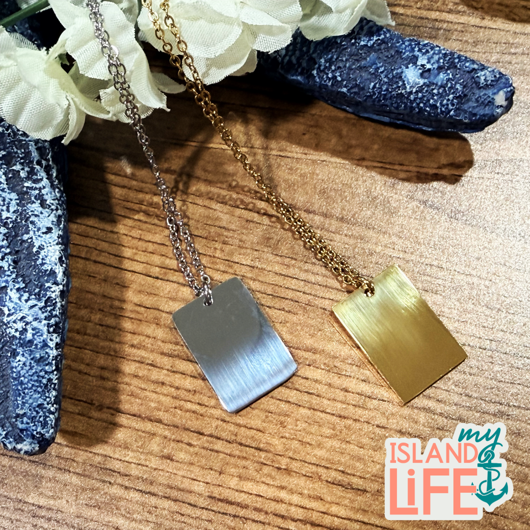 Rectangle Pendant Necklace | Personalized