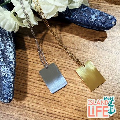 Rectangle Pendant Necklace | Personalized